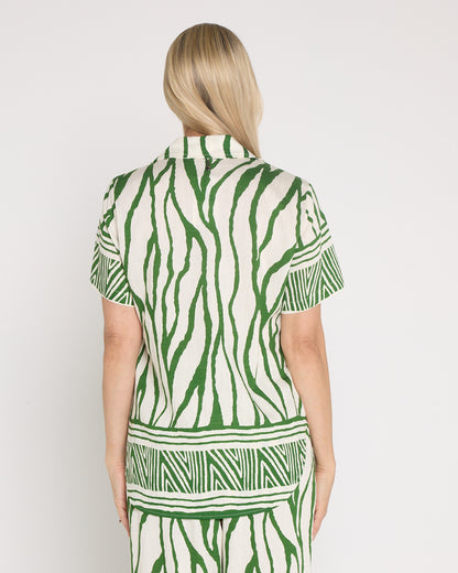 Zimbabwe Border Shirt - Green