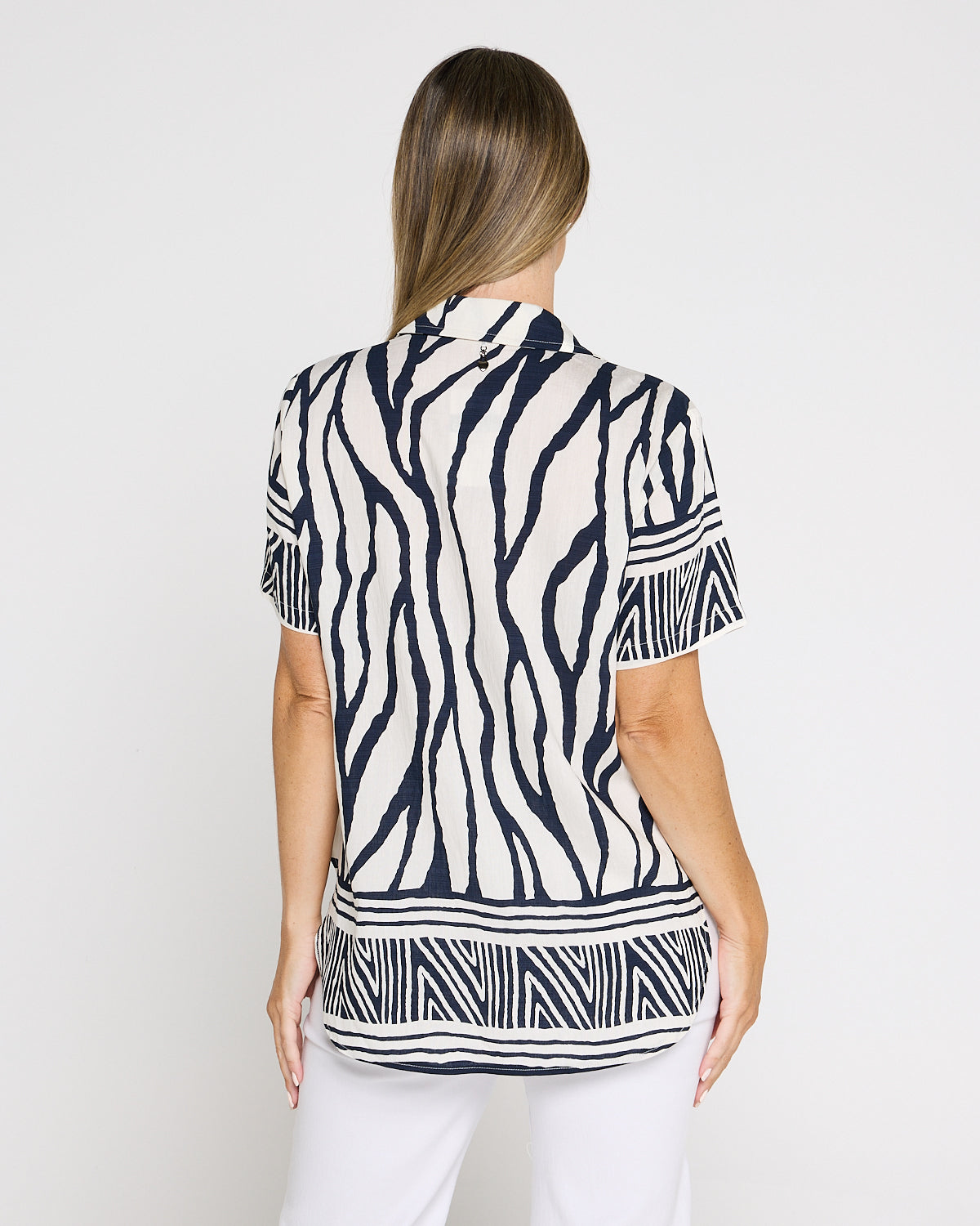 Zimbabwe Border Shirt - Navy