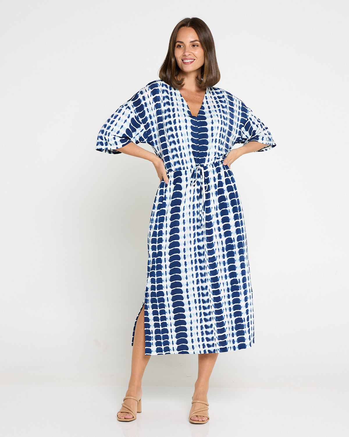 Alayna Kaftan Dress - Navy Tie Dye