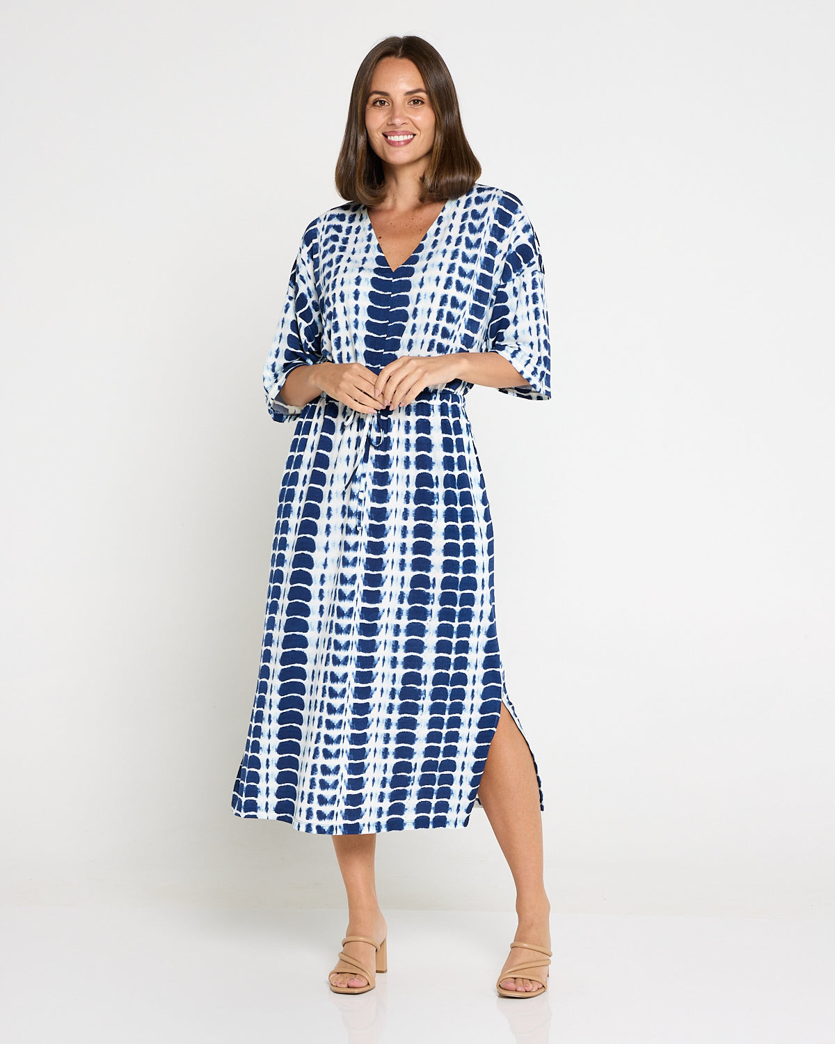 Alayna Kaftan Dress - Navy Tie Dye