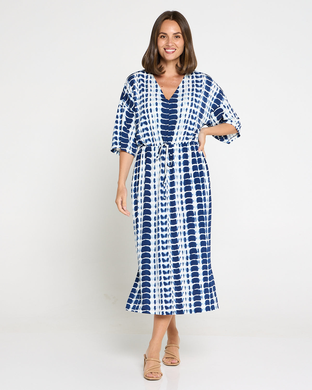 Alayna Kaftan Dress - Navy Tie Dye