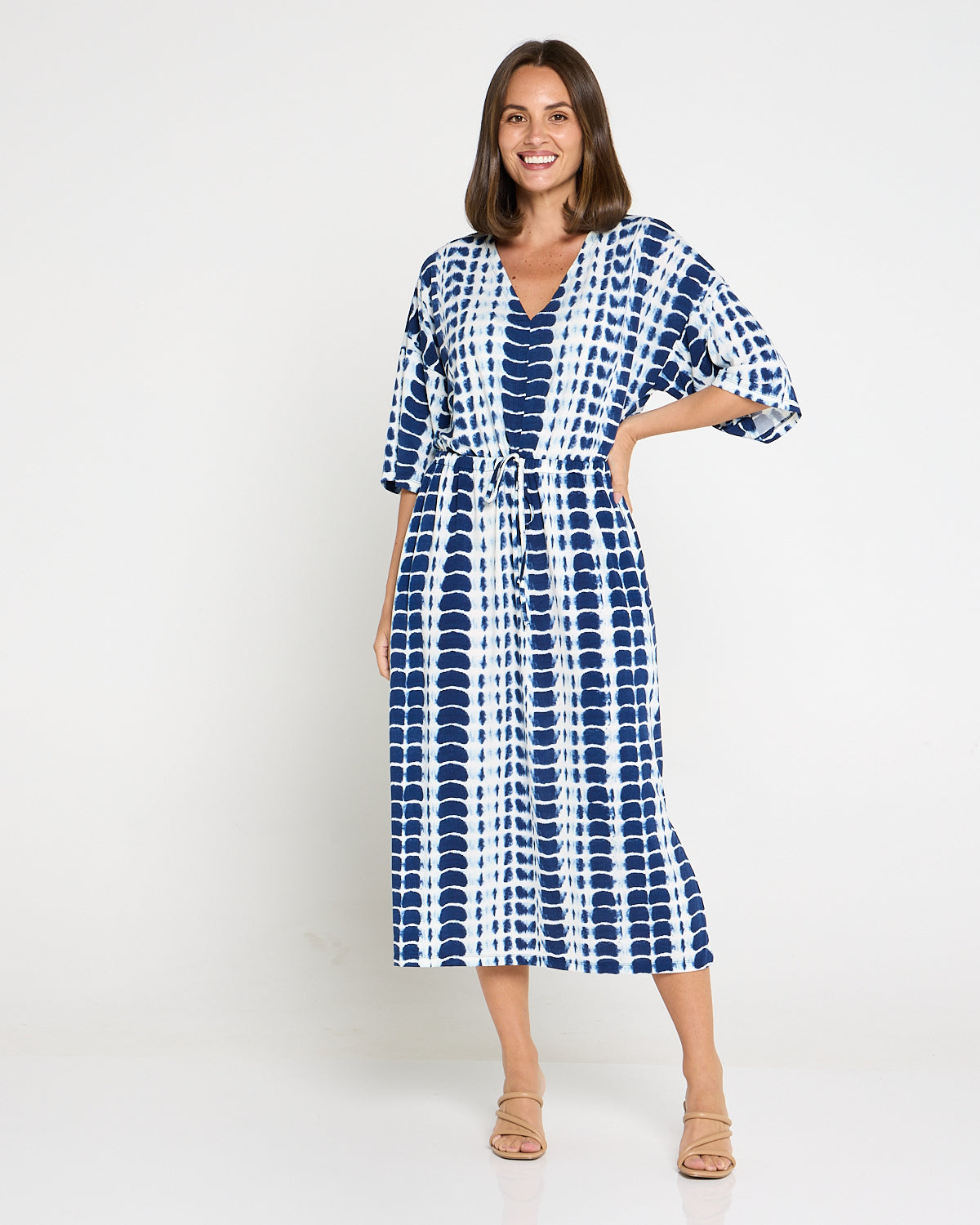 Alayna Kaftan Dress - Navy Tie Dye