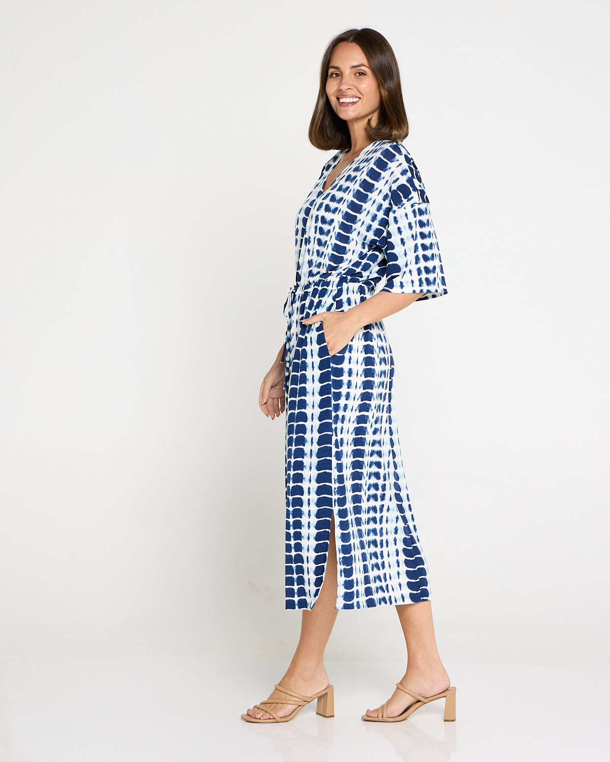 Alayna Kaftan Dress - Navy Tie Dye