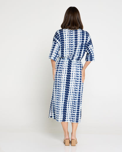 Alayna Kaftan Dress - Navy Tie Dye