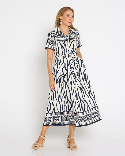 Serengeti Shirt Dress - Navy