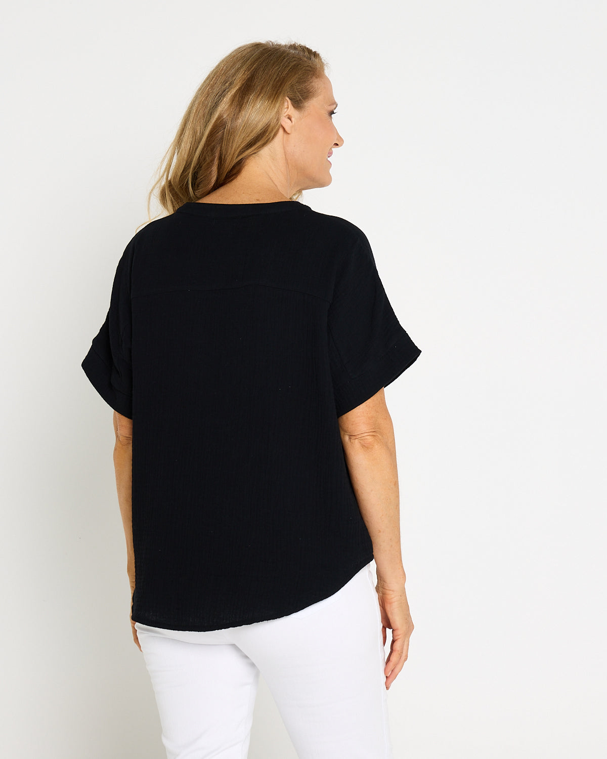 Gracie Cotton Muslin Top - Black