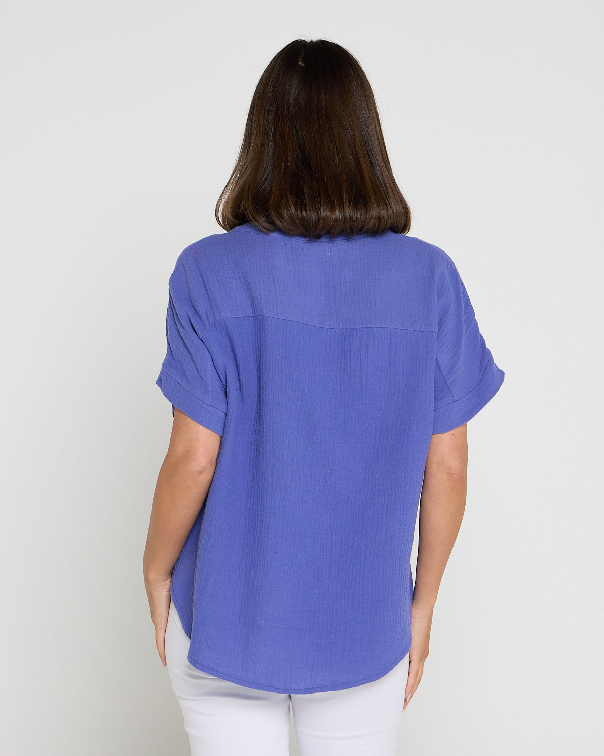 Gracie Cotton Muslin Top - Purple