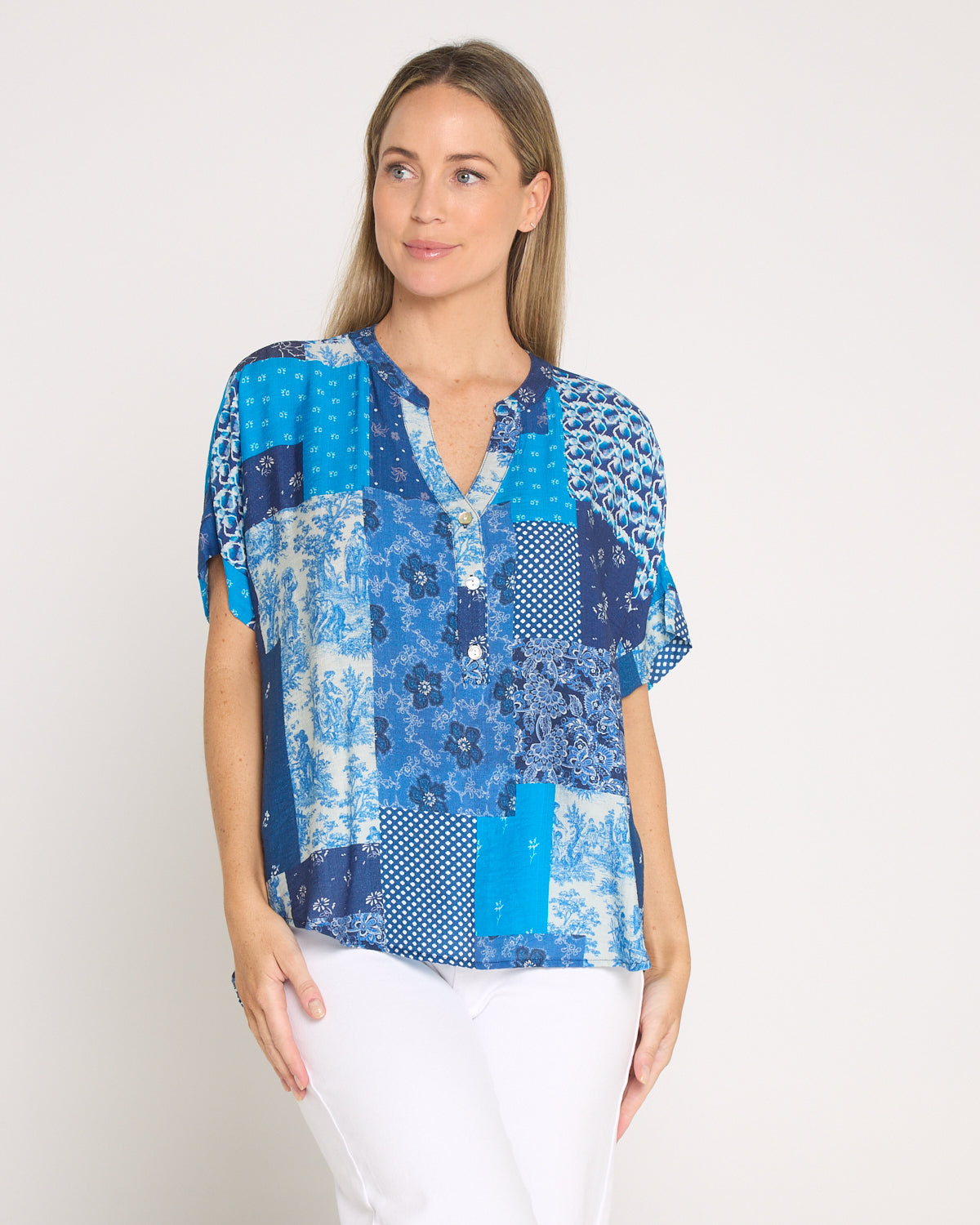 Majorie Patchwork Top - Electric
