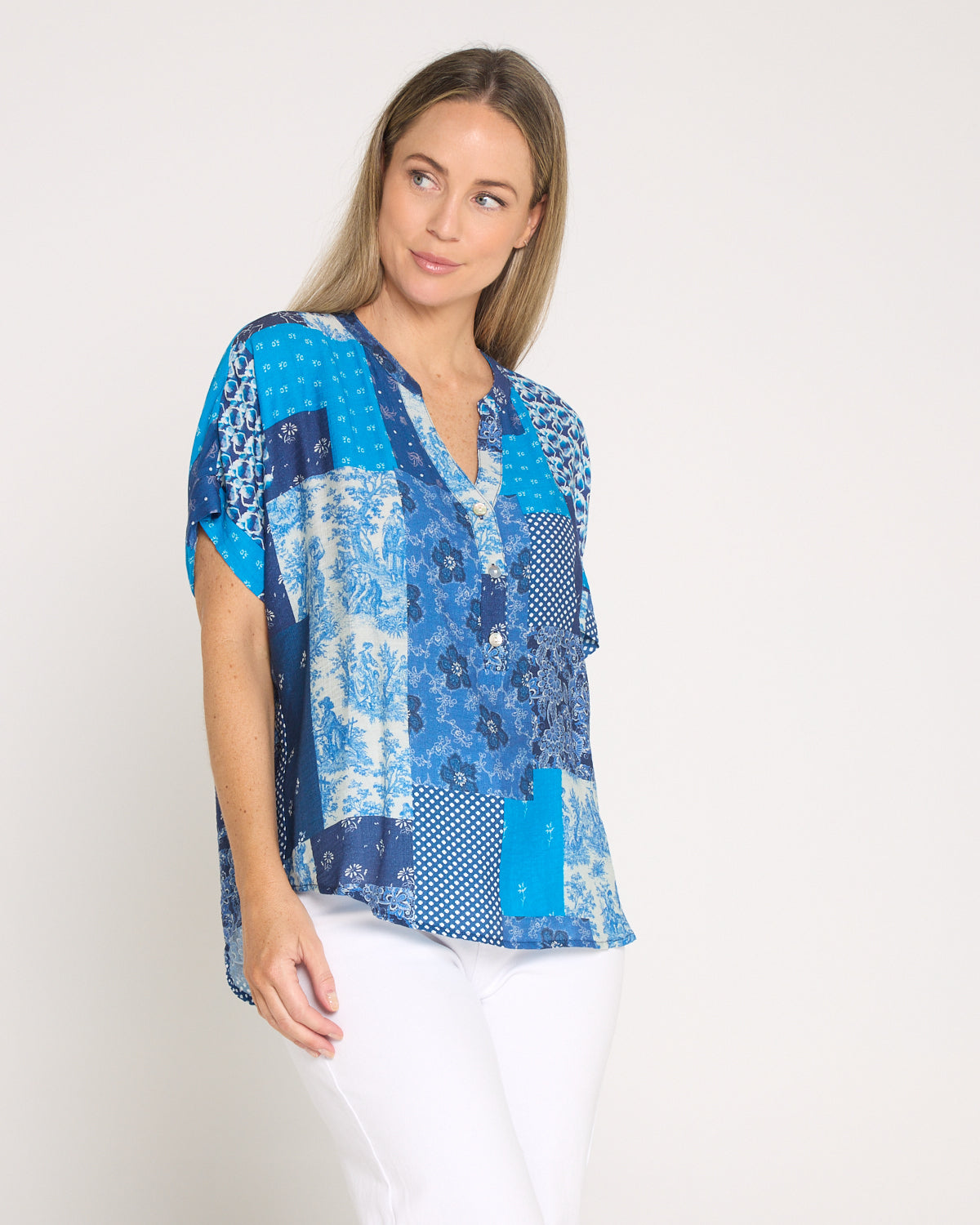 Majorie Patchwork Top - Electric