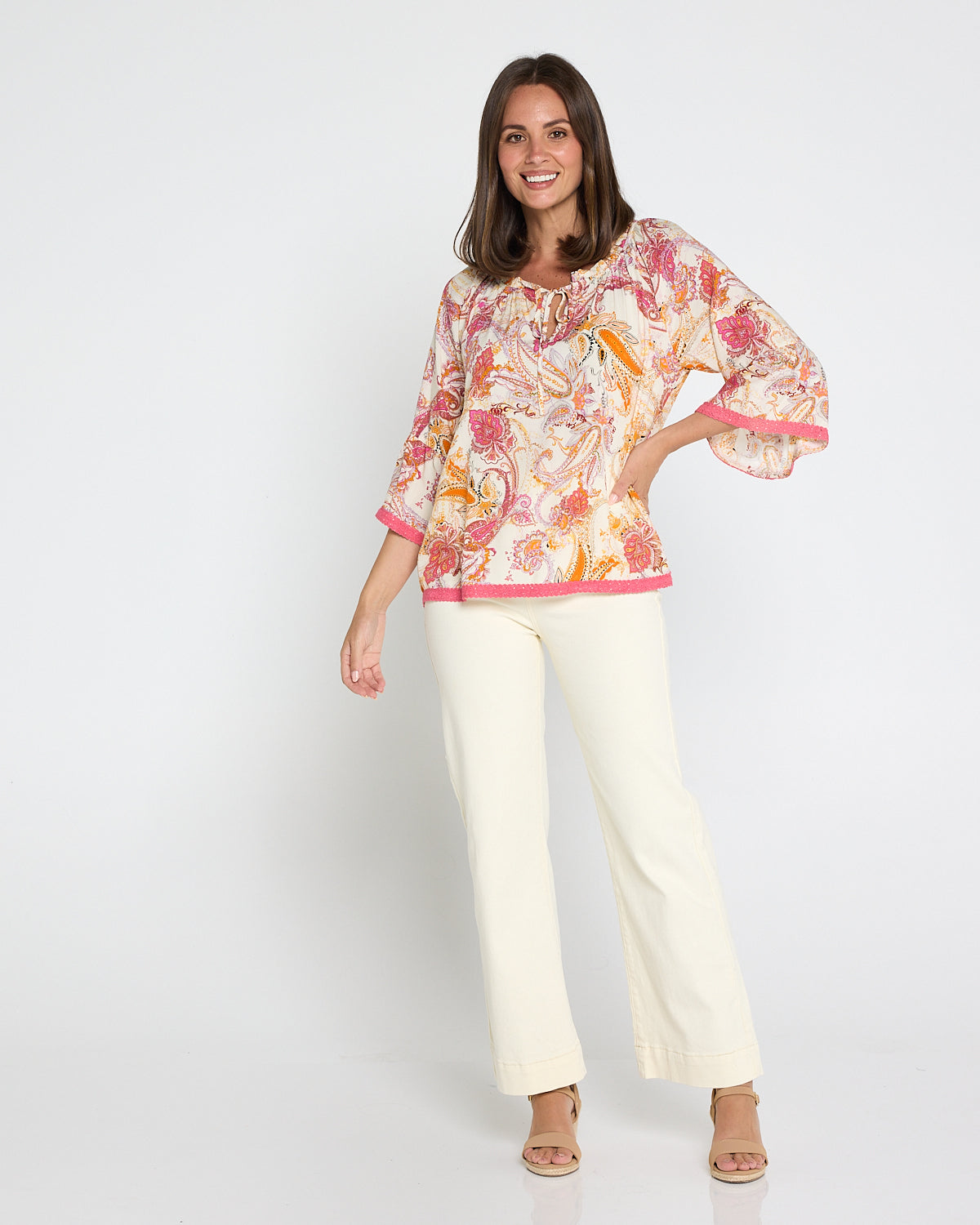 Kiara Top - Melon Paisley