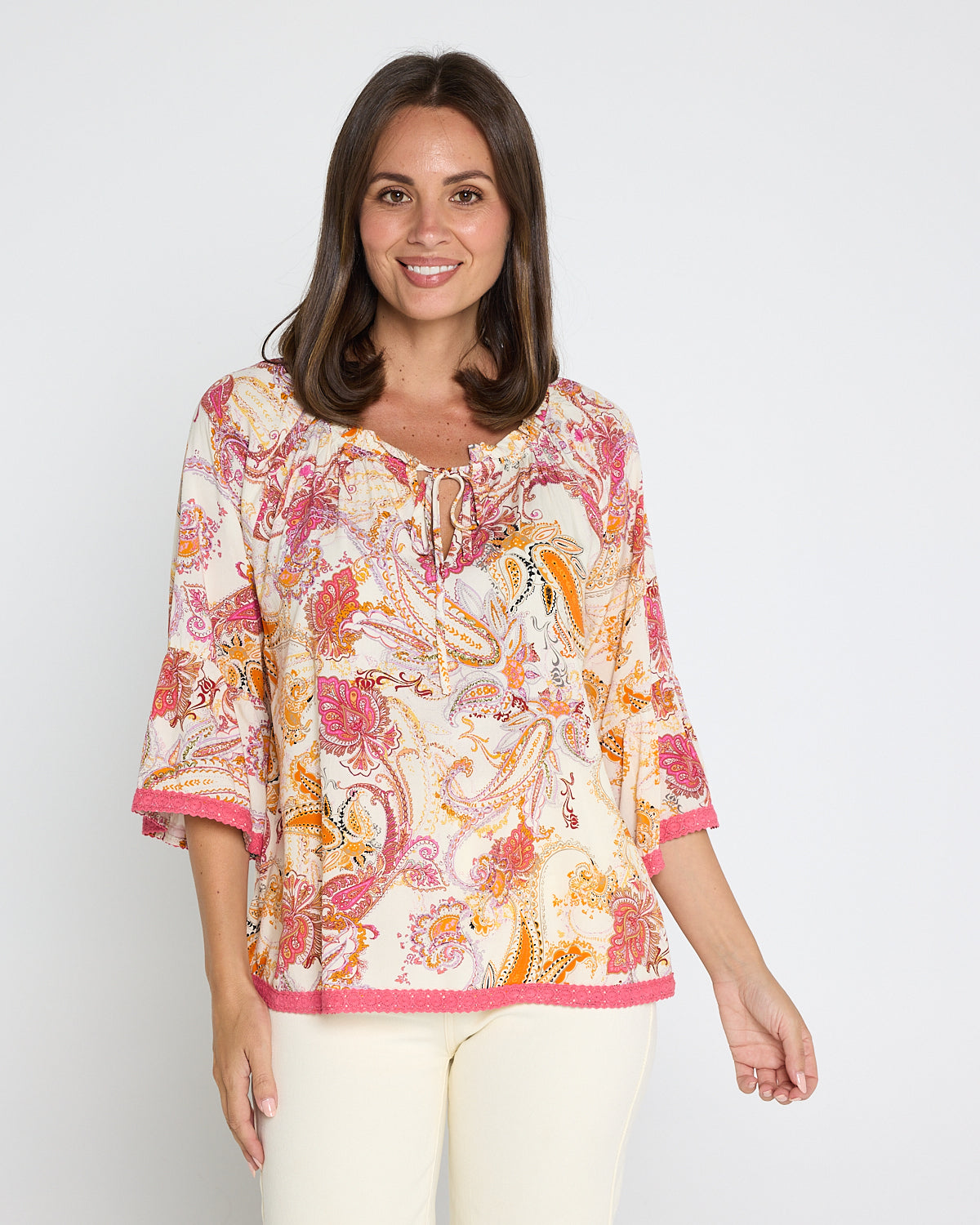 Kiara Top - Melon Paisley