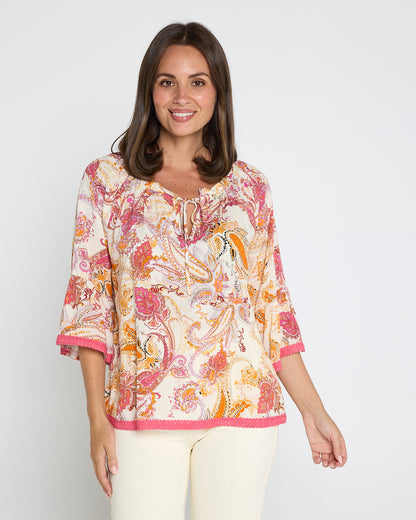 Kiara Top - Melon Paisley