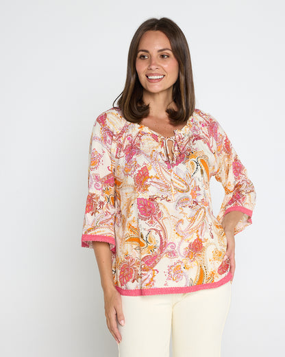 Kiara Top - Melon Paisley