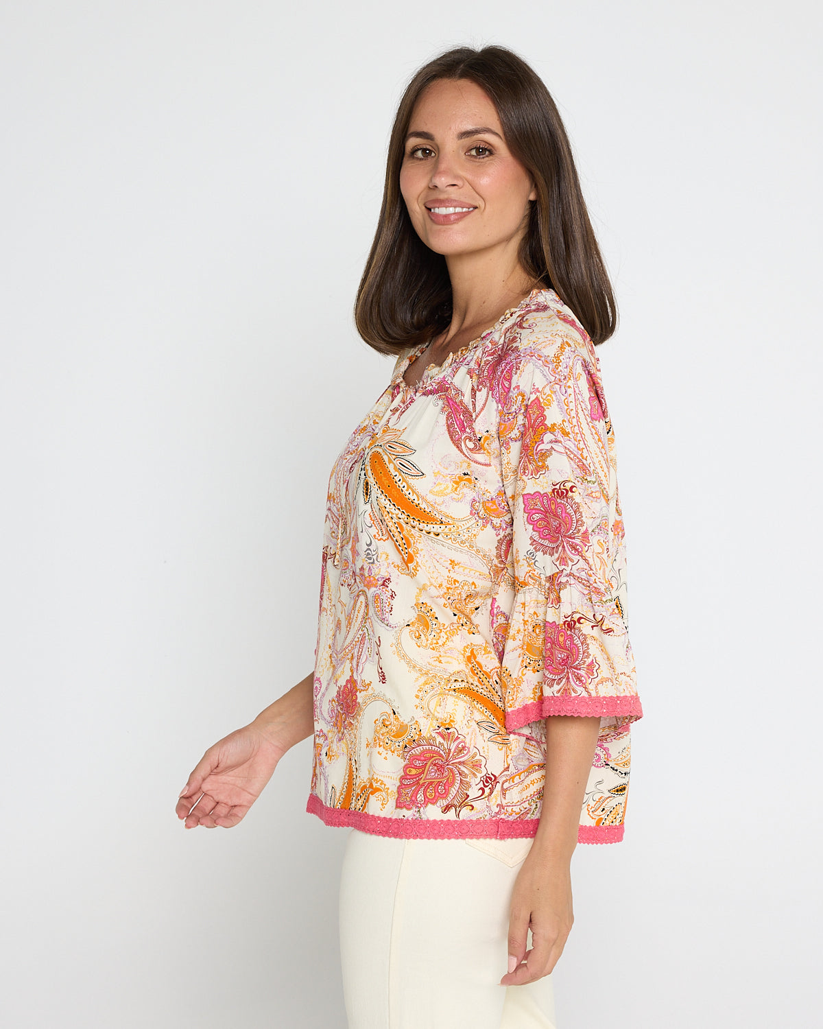 Kiara Top - Melon Paisley