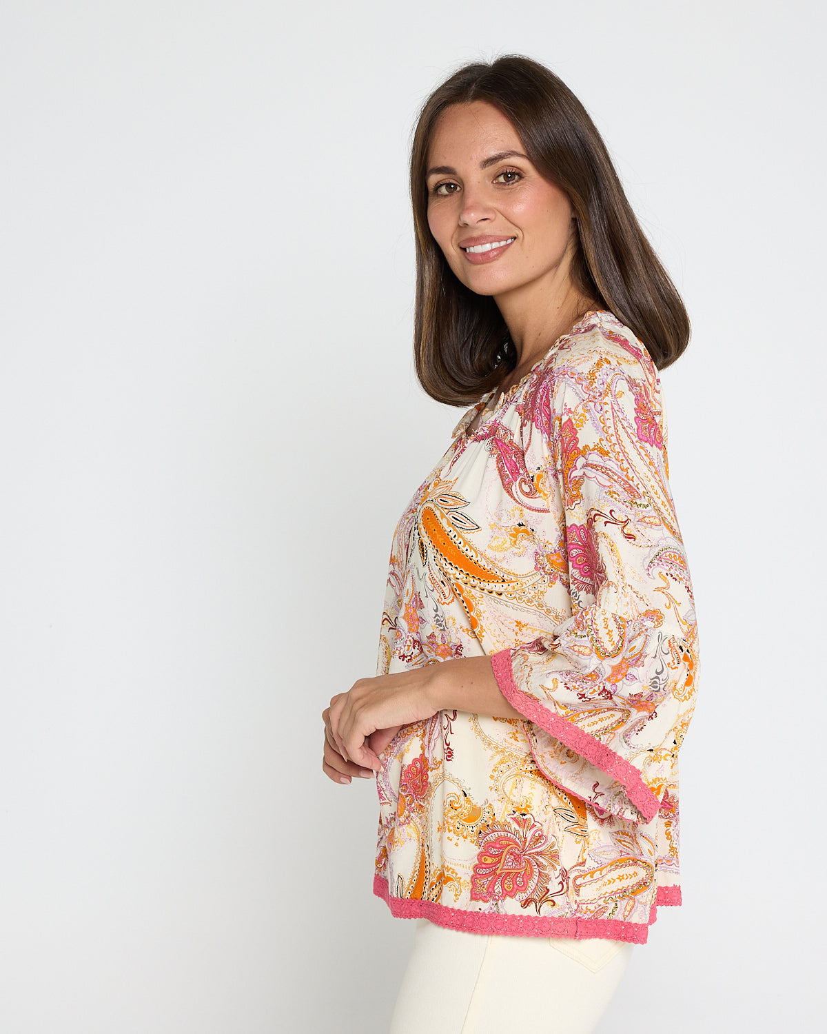 Kiara Top - Melon Paisley