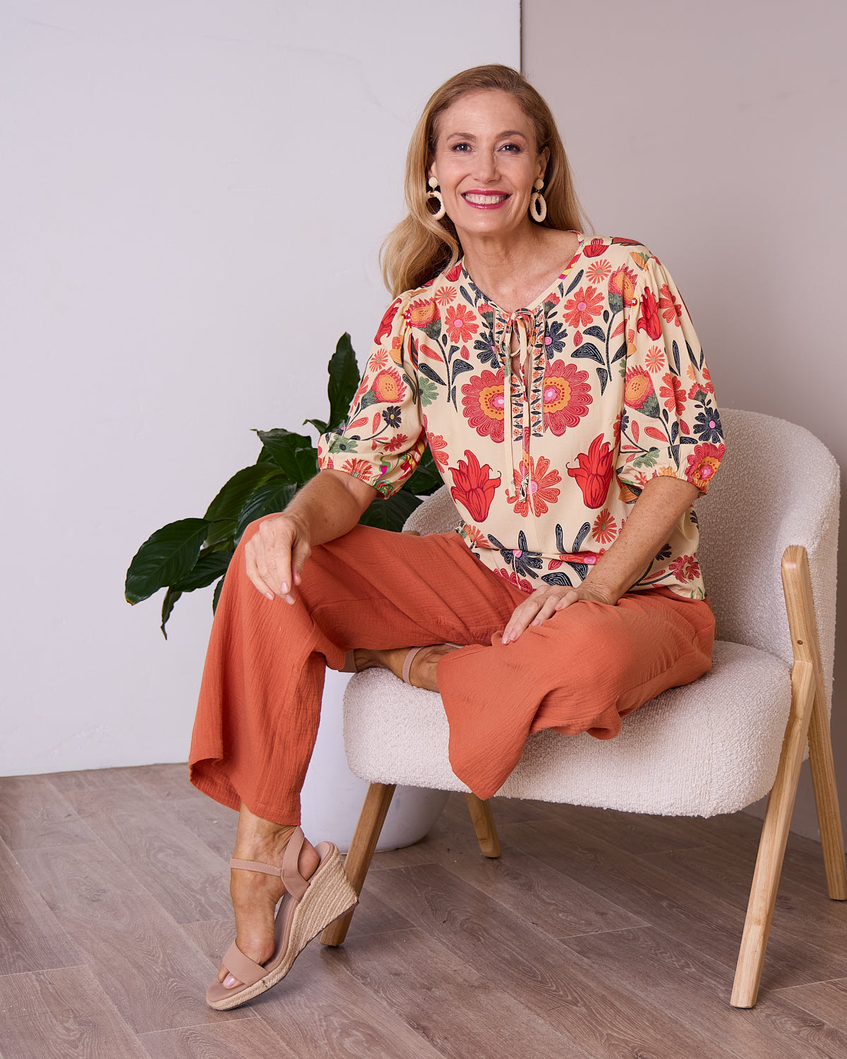 Bonded Cheesecloth Pant - Rust