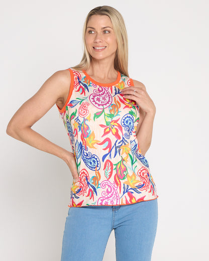 Tijuana Tank Top - Dragonfruit Floral