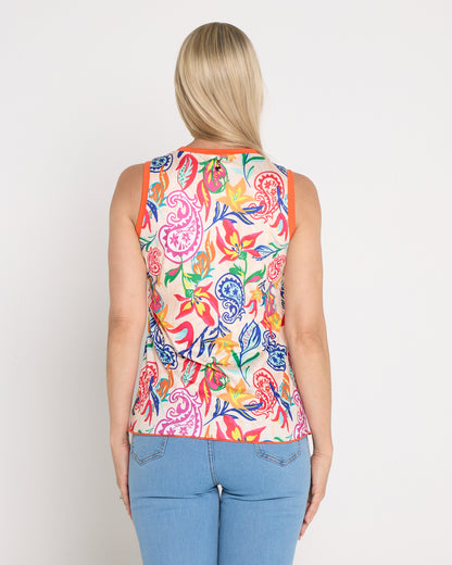 Tijuana Tank Top - Dragonfruit Floral