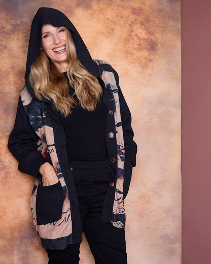 Ari Chenille Knit & Canvas Jacket - Brushstroke