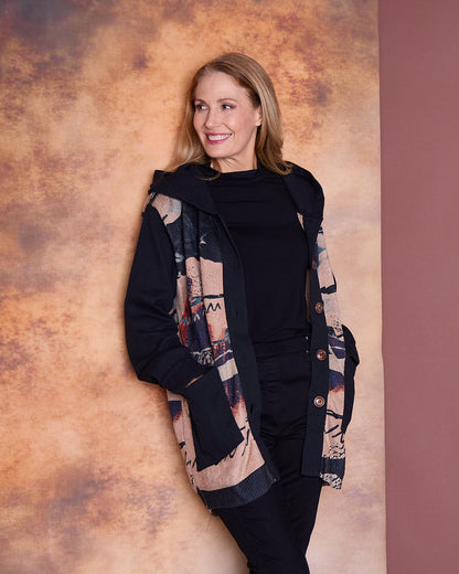 Ari Chenille Knit & Canvas Jacket - Brushstroke