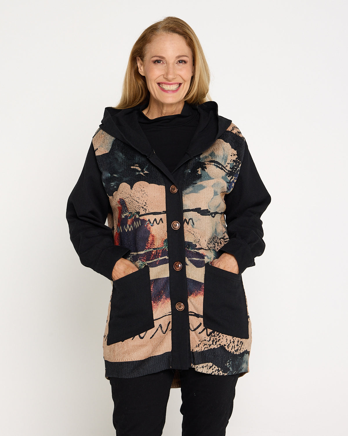 Ari Chenille Knit & Canvas Jacket - Brushstroke