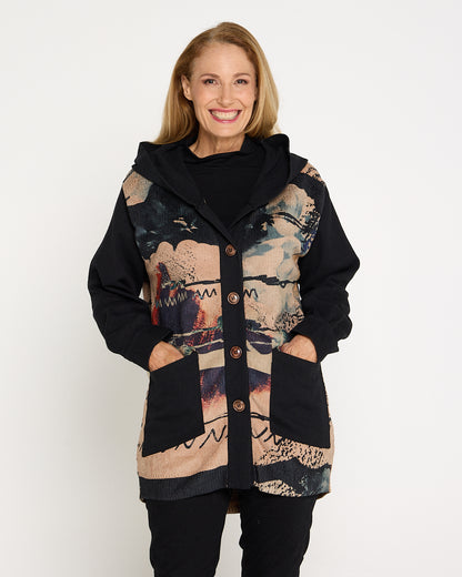 Ari Chenille Knit & Canvas Jacket - Brushstroke