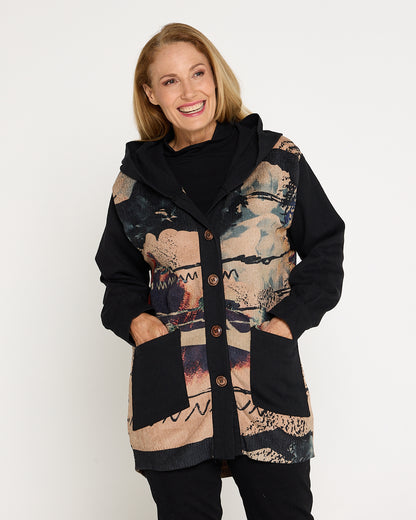 Ari Chenille Knit & Canvas Jacket - Brushstroke