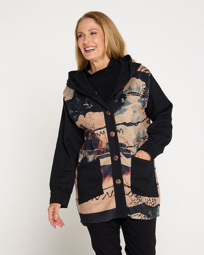 Ari Chenille Knit & Canvas Jacket - Brushstroke