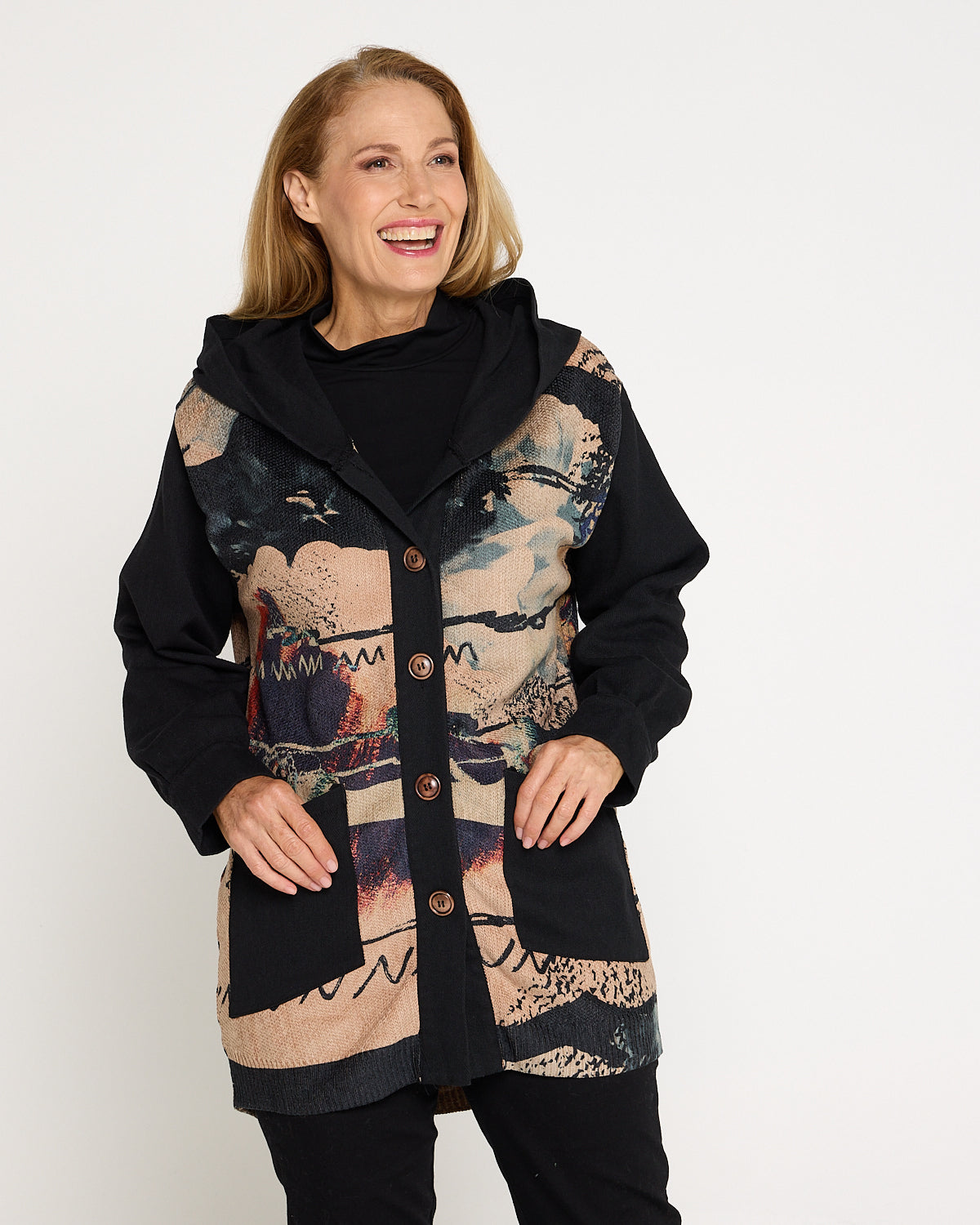 Ari Chenille Knit & Canvas Jacket - Brushstroke