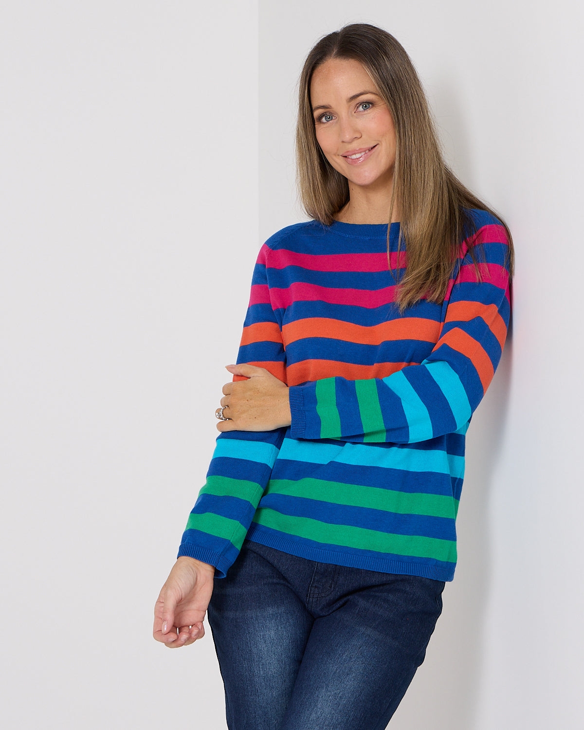Vermont Stripe Jumper - Cobalt