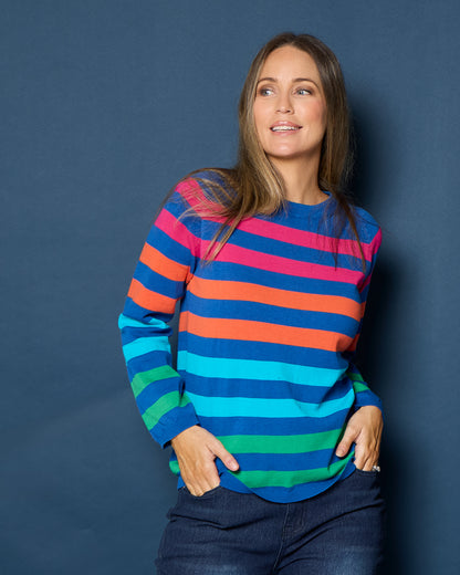 Vermont Stripe Jumper - Cobalt