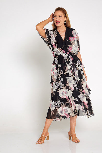 Victoria Chiffon Dress - Dusk Floral