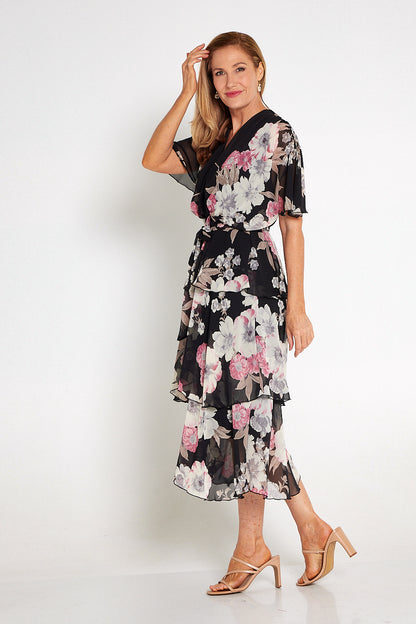 Victoria Chiffon Dress - Dusk Floral