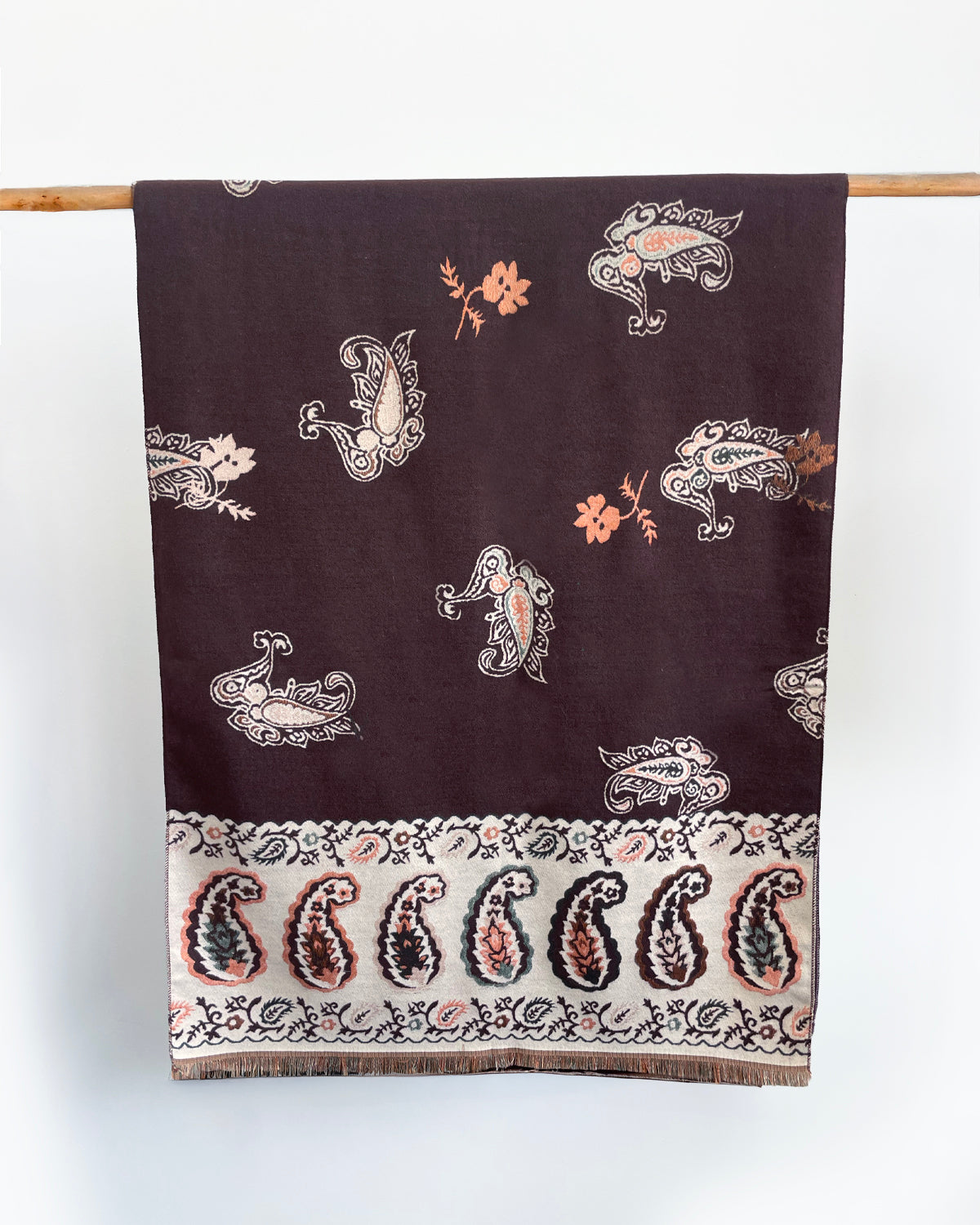 Victoria Scarf - Brown/Beige Paisley