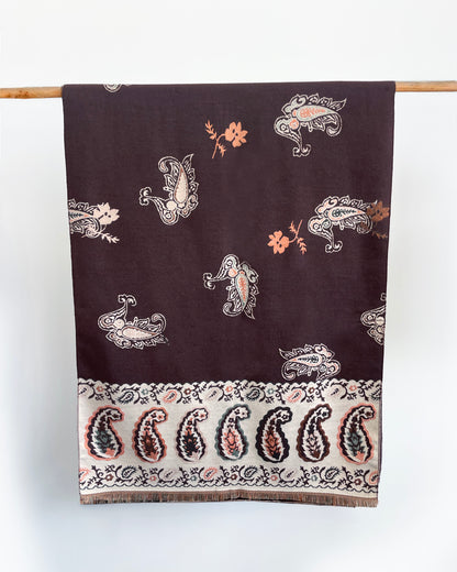 Victoria Scarf - Brown/Beige Paisley