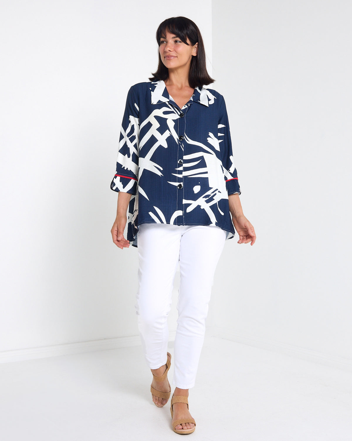 Salisbury Shirt - Navy Brushwork
