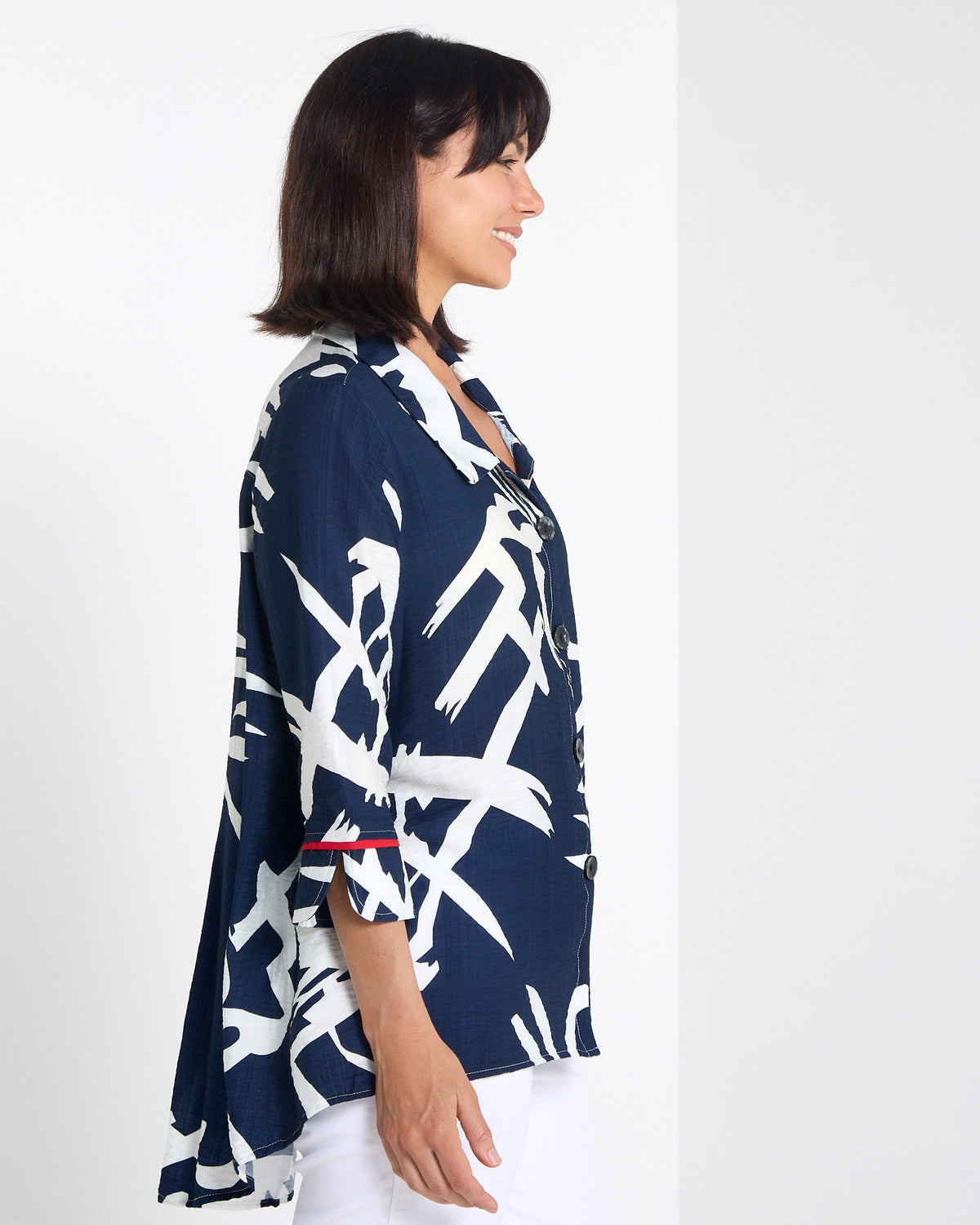 Salisbury Shirt - Navy Brushwork