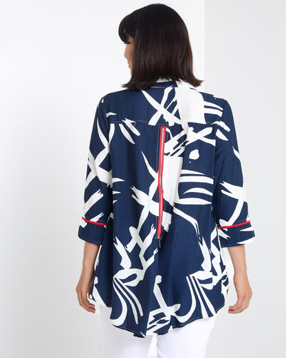 Salisbury Shirt - Navy Brushwork