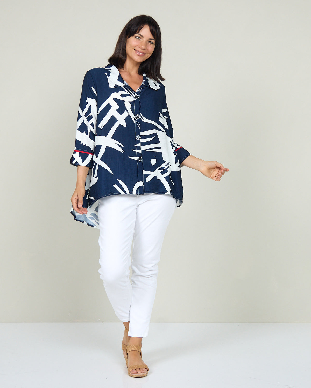Salisbury Shirt - Navy Brushwork