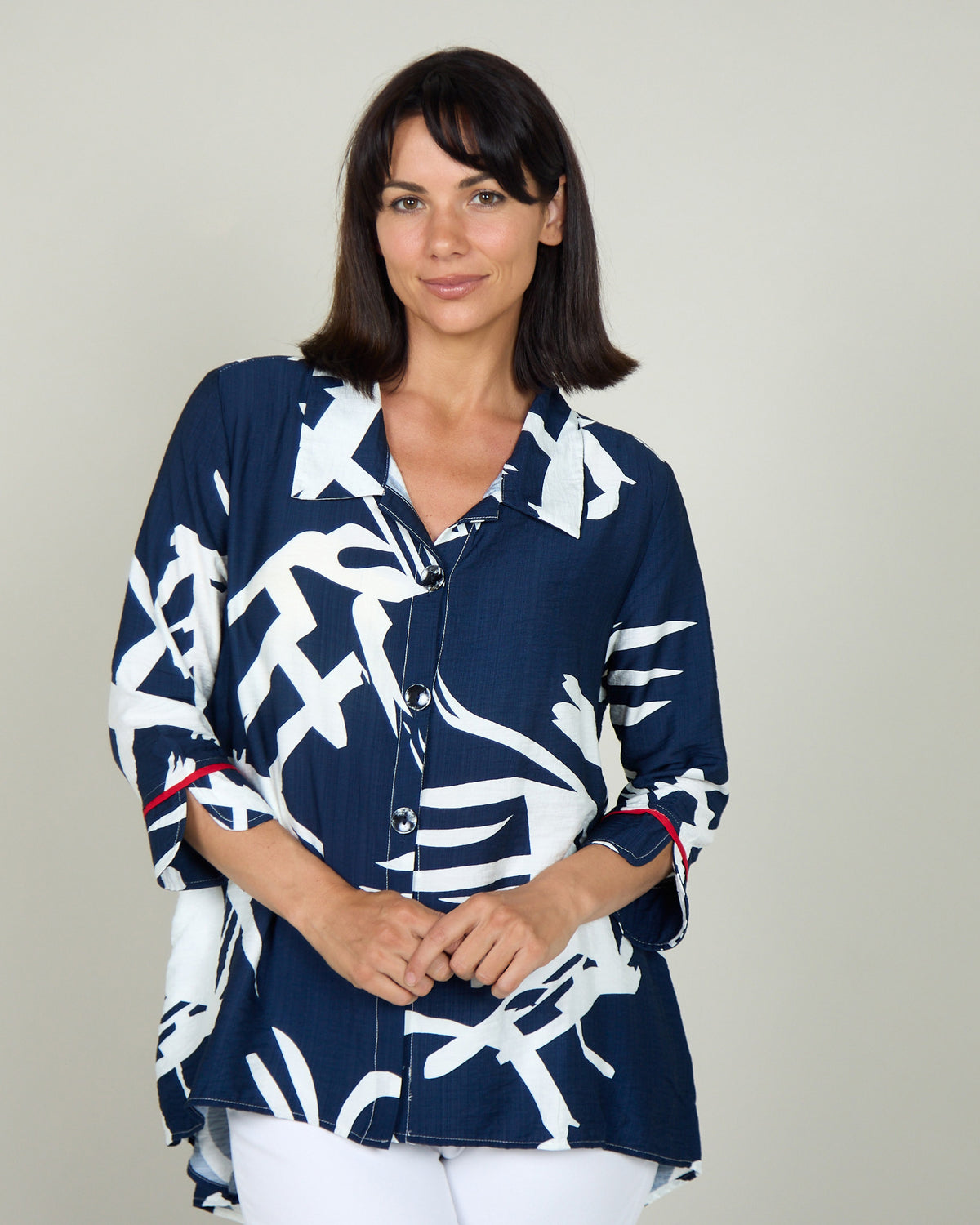 Salisbury Shirt - Navy Brushwork