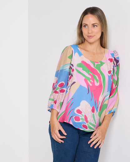 Bonita Blouse - Malibu Swirl
