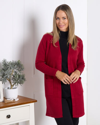 Salima Knit Cardigan - Burgundy