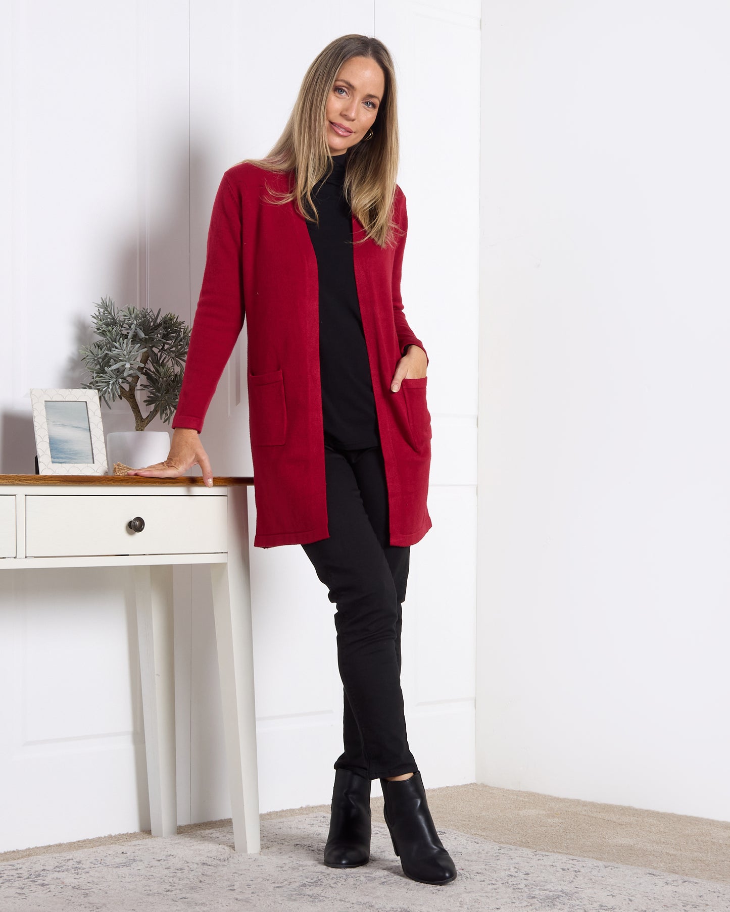 Salima Knit Cardigan - Burgundy