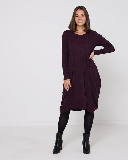 Core Bounce Dress - Aubergine