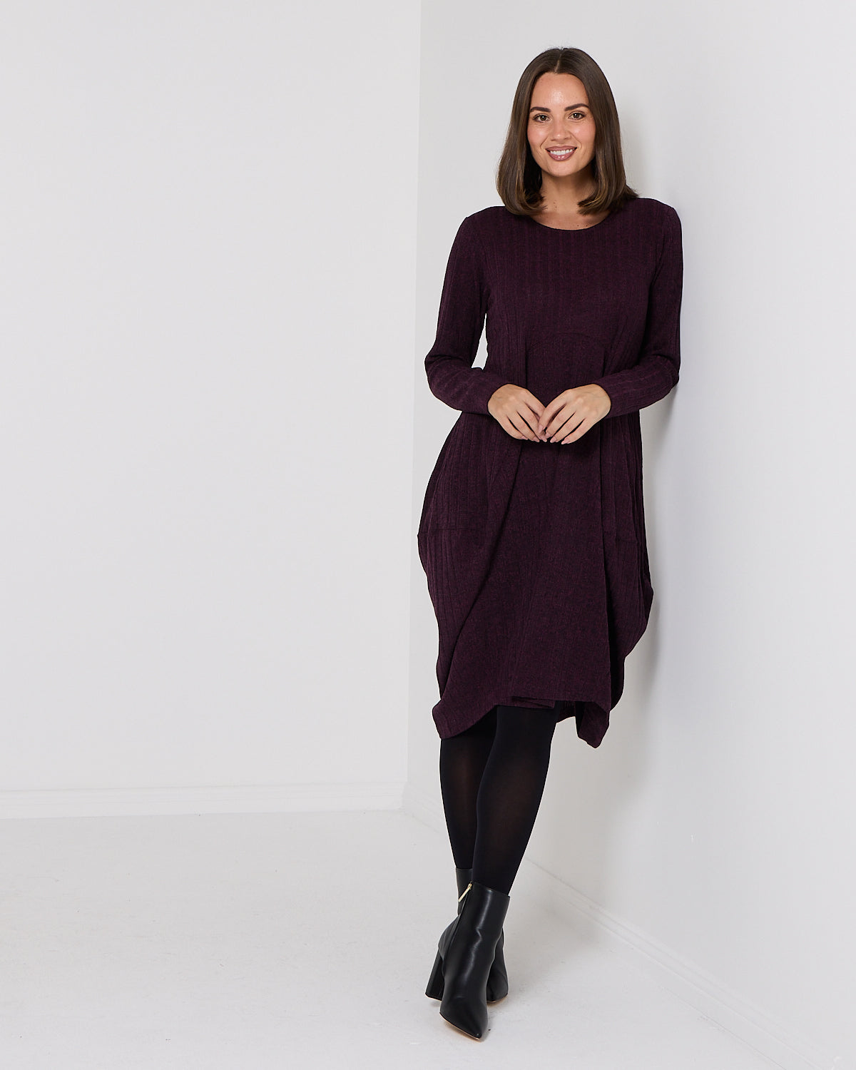 Core Bounce Dress - Aubergine