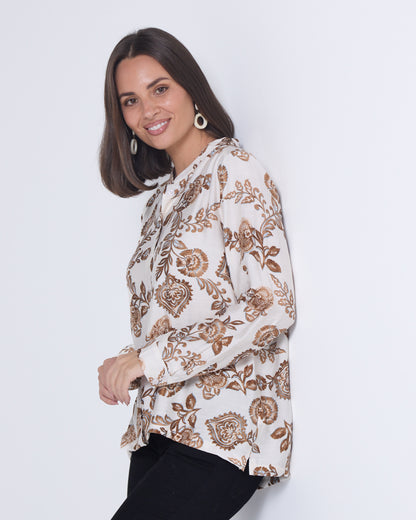 Veronica Blouse - Natural Floral