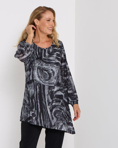 Verity Double Layer Mesh Tunic Top
