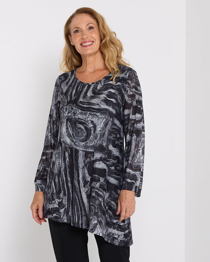 Verity Double Layer Mesh Tunic Top