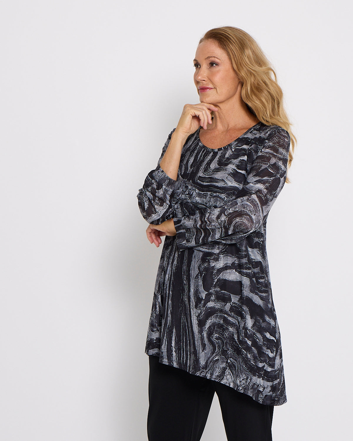 Verity Double Layer Mesh Tunic Top