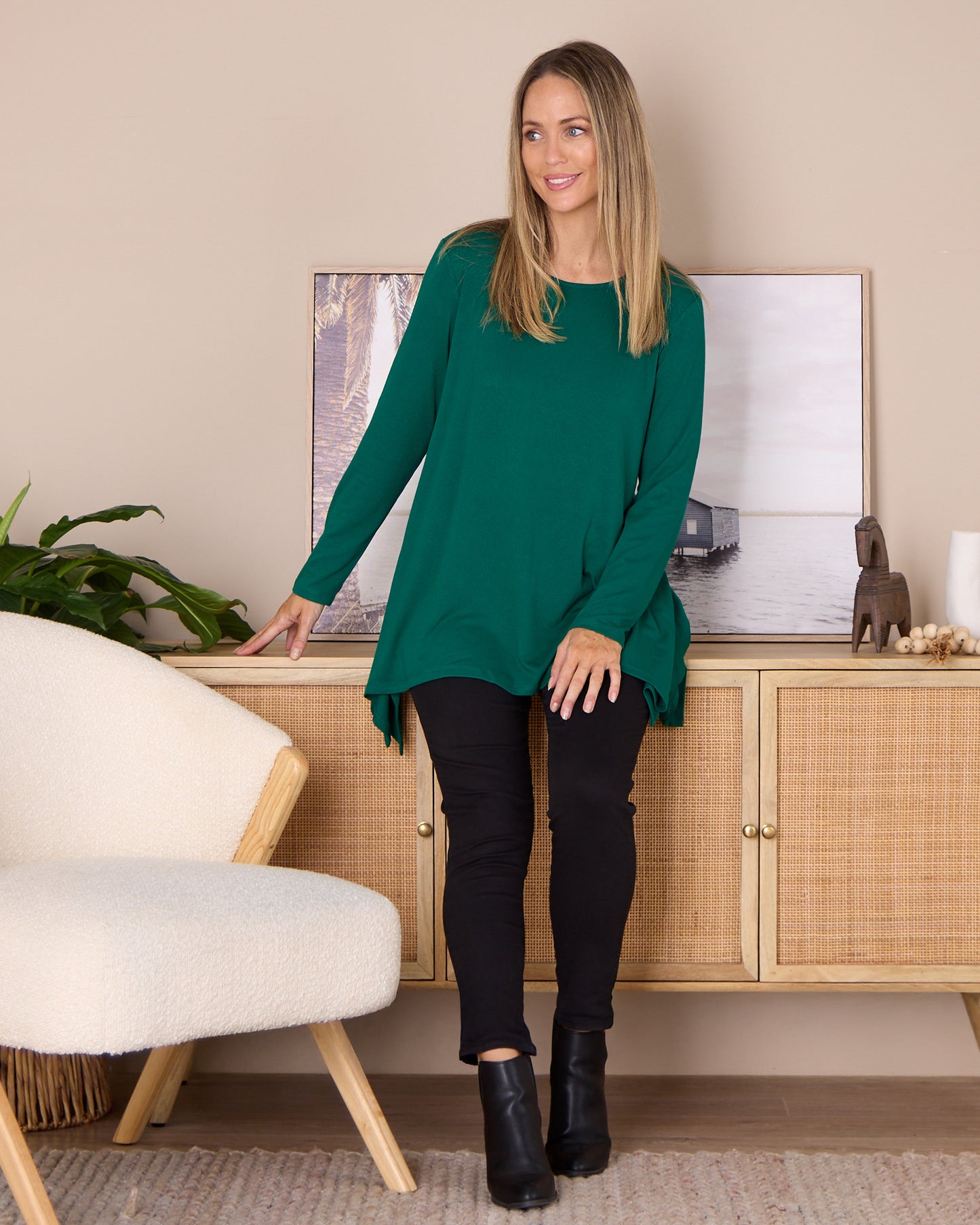 Andrea Long Sleeve Top - Forest